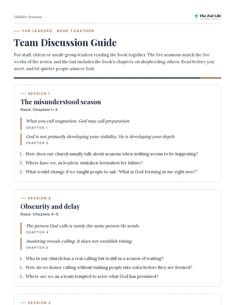 First page of Team Discussion Guide