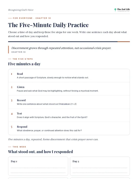 First page of The Five-Minute Daily Practice