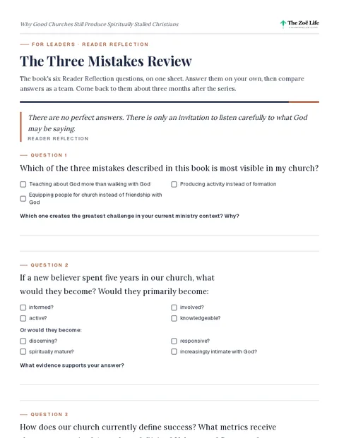 First page of The Three Mistakes Review