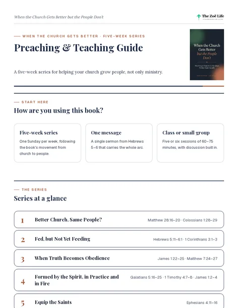 First page of Preaching & Teaching Guide