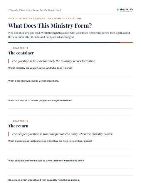 First page of What Does This Ministry Form?